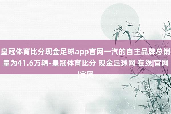 皇冠体育比分现金足球app官网一汽的自主品牌总销量为41.6万辆-皇冠体育比分 现金足球网 在线|官网