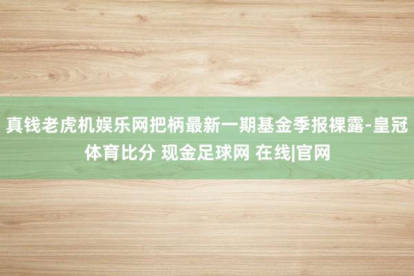 真钱老虎机娱乐网把柄最新一期基金季报裸露-皇冠体育比分 现金足球网 在线|官网