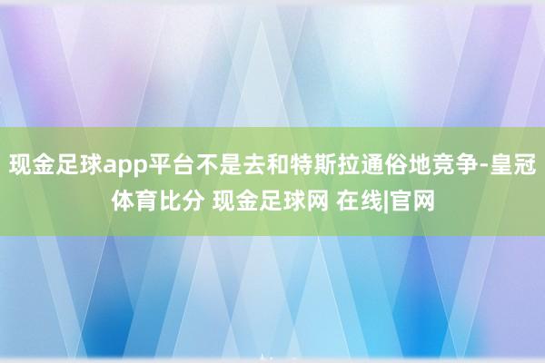 现金足球app平台不是去和特斯拉通俗地竞争-皇冠体育比分 现金足球网 在线|官网