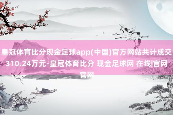 皇冠体育比分现金足球app(中国)官方网站共计成交310.24万元-皇冠体育比分 现金足球网 在线|官网