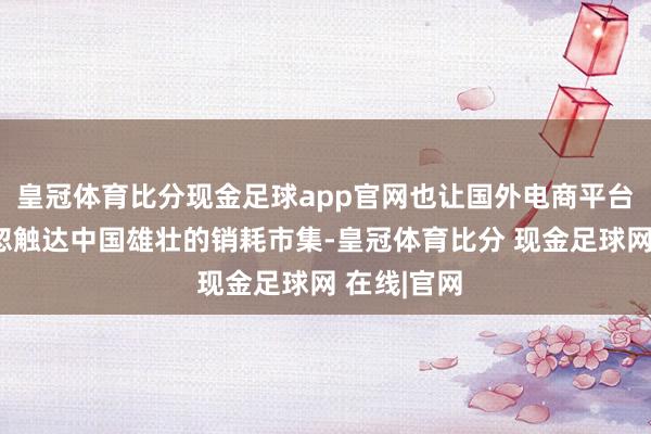 皇冠体育比分现金足球app官网也让国外电商平台和企业疏忽触达中国雄壮的销耗市集-皇冠体育比分 现金足球网 在线|官网