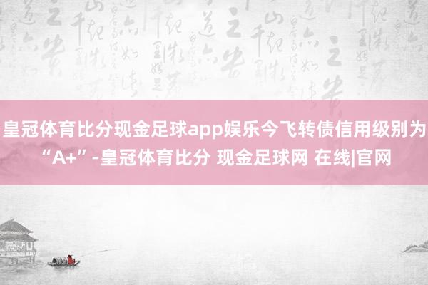 皇冠体育比分现金足球app娱乐今飞转债信用级别为“A+”-皇冠体育比分 现金足球网 在线|官网
