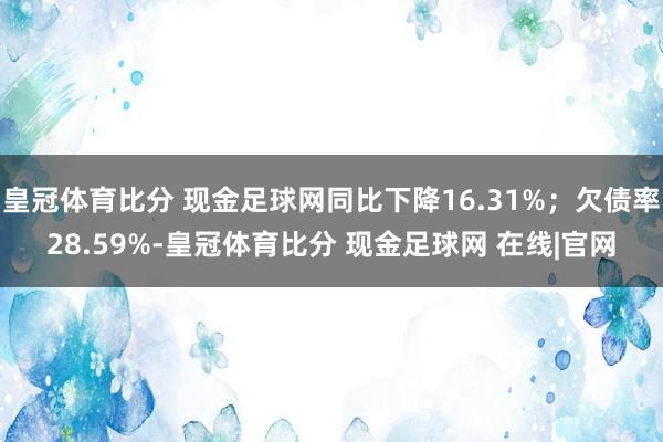 皇冠体育比分 现金足球网同比下降16.31%；欠债率28.59%-皇冠体育比分 现金足球网 在线|官网